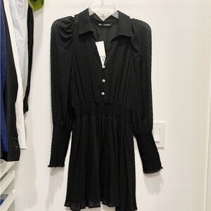 Zara Long Sleeve Black Dress